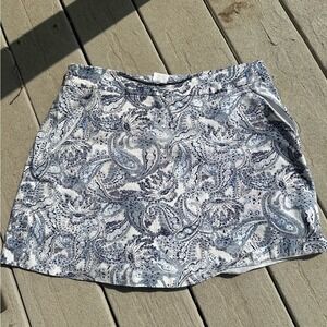 Olivia Grey Paisley Print Women's Skirt with pockets size large skort‎ golf